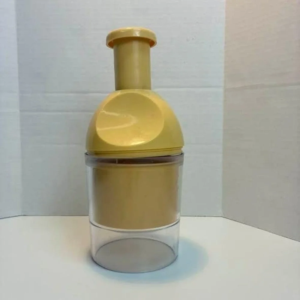 Quick Chop‎ Manual Food Chopper Yellow Vintage Kitchen Gadget Onion Veggie Retro